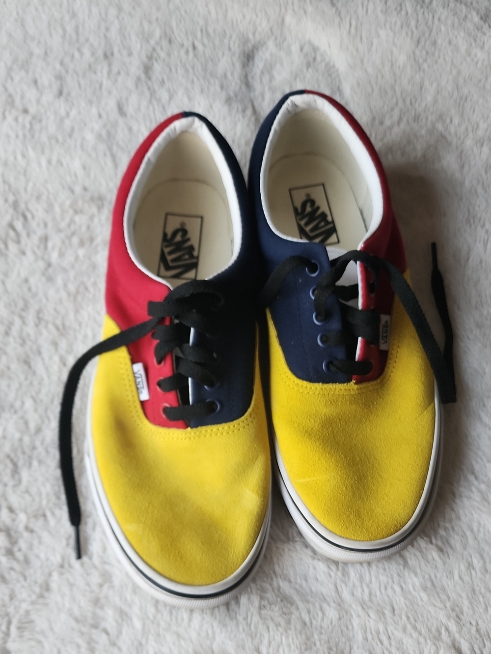 Vans Authentic Colorblock Sneakers Men's Yellow Red Navy Canvas | 9.5